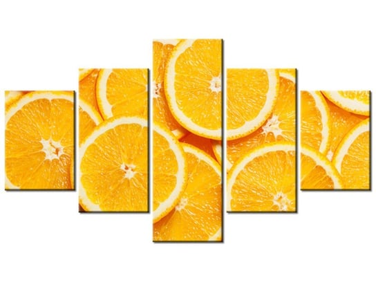 Obraz Plasterki pomarańczy, 5 elementów, 125x70 cm Oobrazy