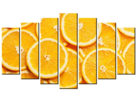 Obraz Plasterki pomarańczy, 7 elementów, 140x80 cm Oobrazy