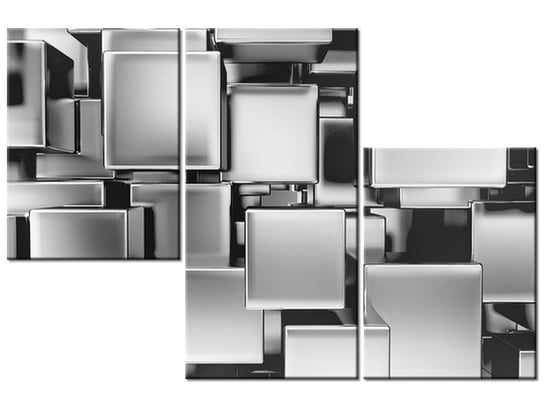 Obraz Platynowe bloki 3D, 3 elementy, 90x60 cm Oobrazy