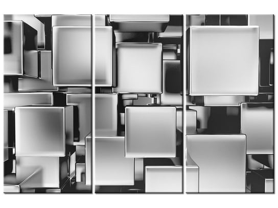 Obraz Platynowe bloki 3D, 3 elementy, 90x60 cm Oobrazy