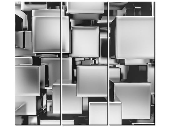 Obraz Platynowe bloki 3D, 3 elementy, 90x80 cm Oobrazy