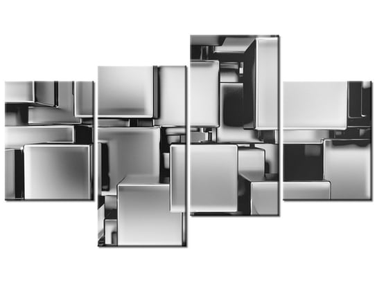 Obraz Platynowe bloki 3D, 4 elementy, 120x70 cm Oobrazy