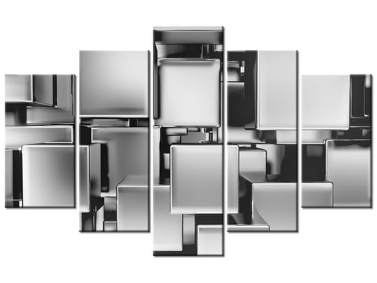 Obraz Platynowe bloki 3D, 5 elementów, 100x63 cm Oobrazy