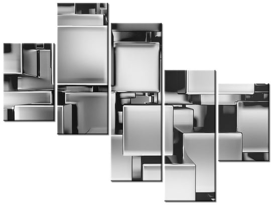 Obraz Platynowe bloki 3D, 5 elementów, 100x75 cm Oobrazy