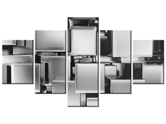 Obraz Platynowe bloki 3D, 5 elementów, 125x70 cm Oobrazy