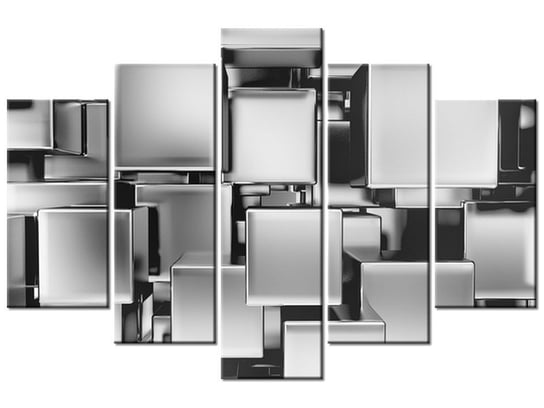 Obraz Platynowe bloki 3D, 5 elementów, 150x100 cm Oobrazy