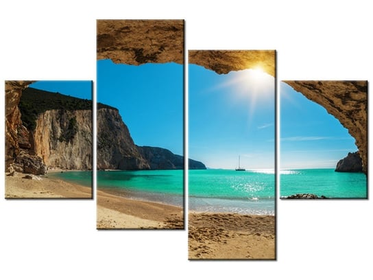 Obraz, Plaża Porto Katsiki, 4 elementy, 120x80 cm Oobrazy