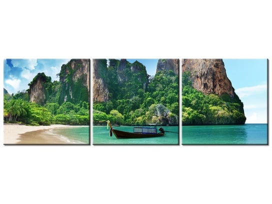 Obraz, Plaża w Tajlandii, 3 elementy, 150x50 cm Oobrazy