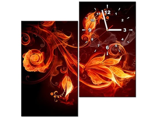 Obraz, Płomienne kwiaty, 2 elementów, 60x60 cm Oobrazy