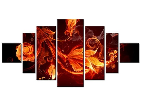 Obraz, Płomienne kwiaty, 7 elementów, 200x100 cm Oobrazy
