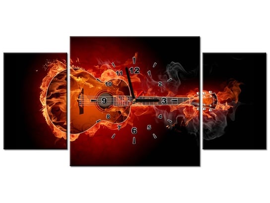 Obraz, Płonąca gitara, 3 elementów, 80x40 cm Oobrazy