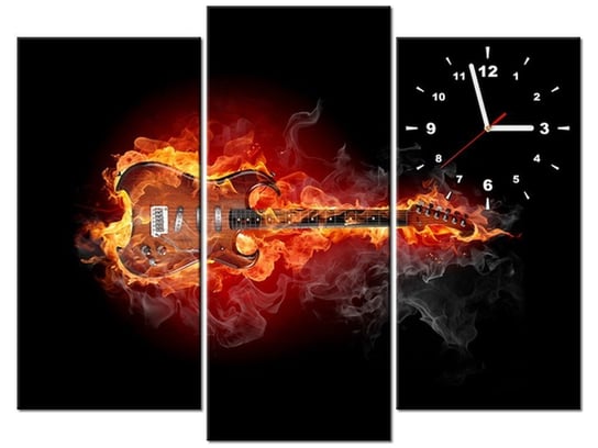 Obraz, Płonąca gitara, 3 elementów, 90x70 cm Oobrazy