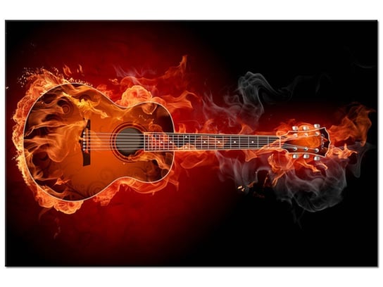 Obraz Płonąca gitara, 30x20 cm Oobrazy