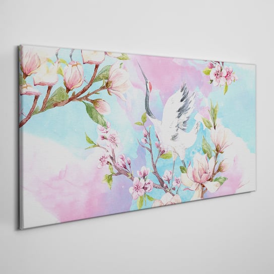 Obraz płótno Gałęzie kwiaty zwierzę ptak 100x50 cm Coloray