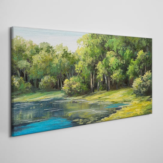 Obraz płótno Las jezioro krzewy przyroda 100x50 cm Coloray