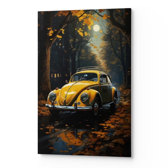 Obraz płótno na ścianę do salonu sypialni AUTO RETRO ŻÓŁTY CARS00183 70x100 Wave Print