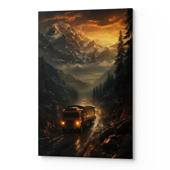 Obraz płótno na ścianę do salonu sypialni CIĘŻARÓWKA GÓRY CARS00152 70x100 Wave Print