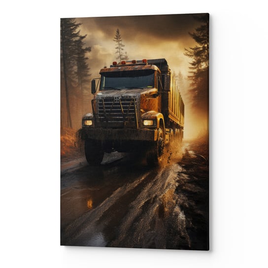 Obraz płótno na ścianę do salonu sypialni CIĘŻARÓWKA LAS CARS00142 30x40 Wave Print