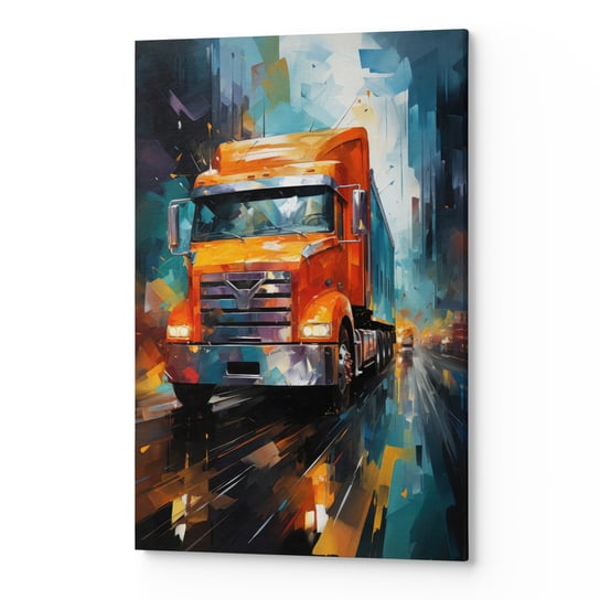 Obraz płótno na ścianę do salonu sypialni CIĘŻARÓWKA ULICA CARS00174 30x40 Wave Print