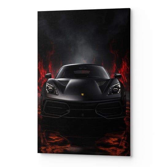 Obraz płótno na ścianę do salonu sypialni FERRARI CZARNY CARS00125 70x100 Wave Print