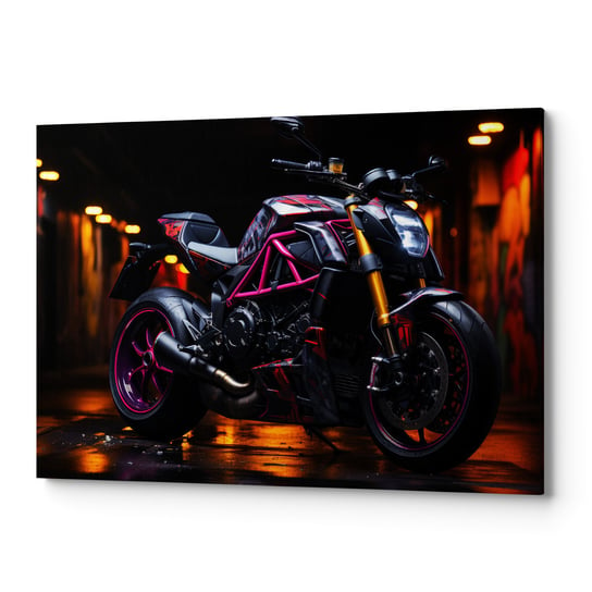 Obraz płótno na ścianę do salonu sypialni MOTOCYKL CZARNY CARS00073 30x40 Wave Print