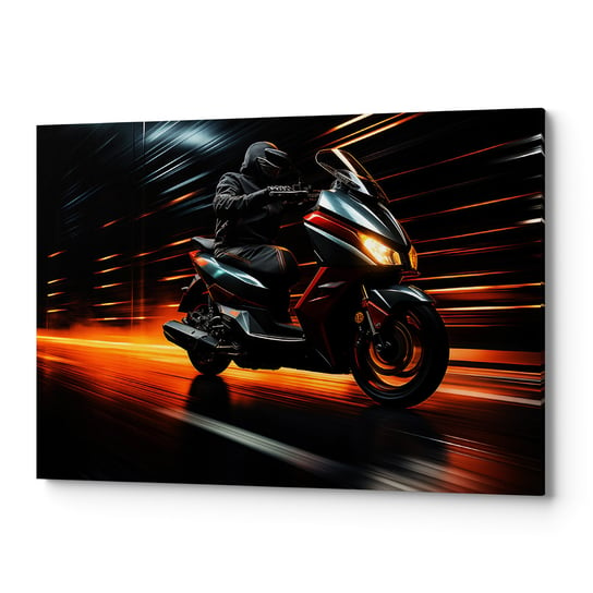 Obraz płótno na ścianę do salonu sypialni MOTOCYKL CZARNY CARS00076 70x100 Wave Print