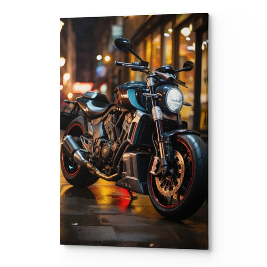 Obraz płótno na ścianę do salonu sypialni MOTOCYKL MIASTO CARS00116 60x90 Wave Print