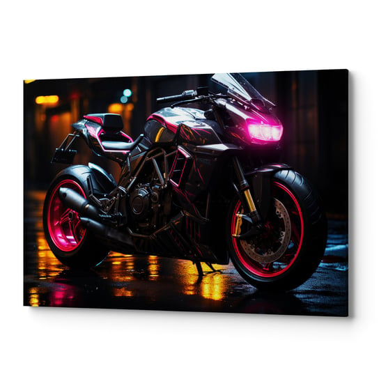 Obraz płótno na ścianę do salonu sypialni MOTOCYKL RÓŻOWY CARS00040 80x120 Wave Print