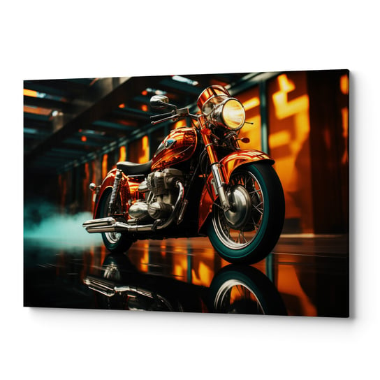 Obraz płótno na ścianę do salonu sypialni MOTOCYKL ZŁOTY CARS00058 50x70 Wave Print