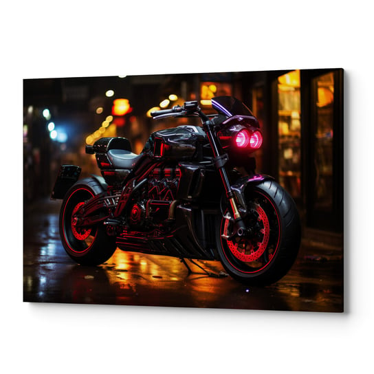 Obraz płótno na ścianę do salonu sypialni MOTOCYLK CIEMNY CARS00038 70x100 Wave Print