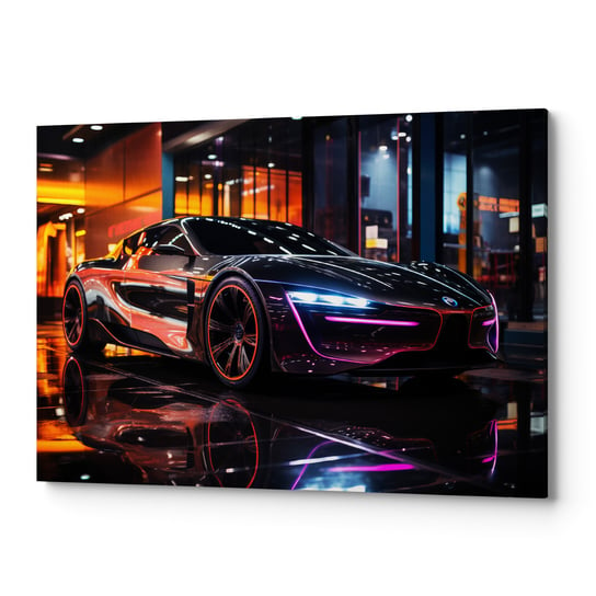 Obraz płótno na ścianę do salonu sypialni SAMOCHÓD CIEMNY CARS00032 30x40 Wave Print