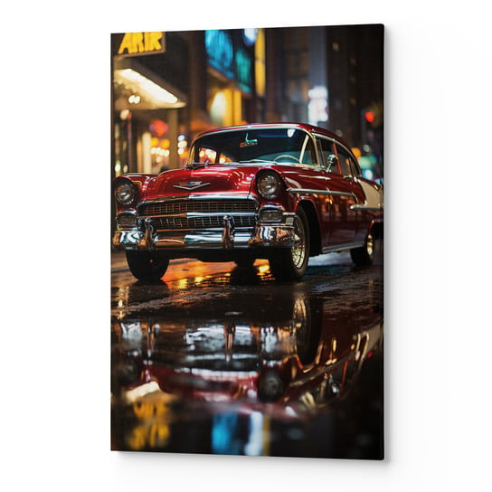 Obraz płótno na ścianę salon sypialnia AUTO RETRO CZERWONY CARS00322 30x40 Wave Print