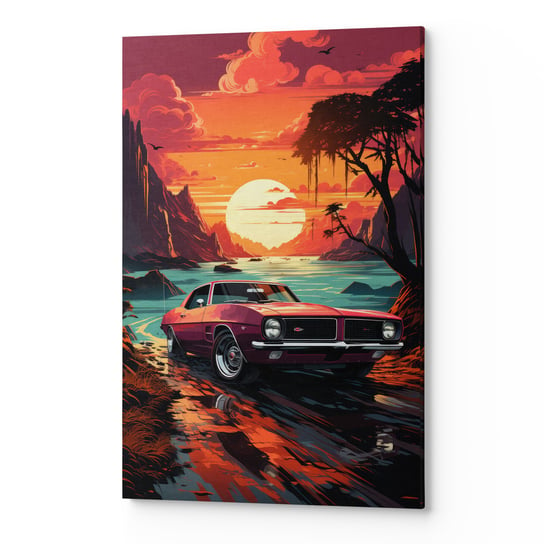 Obraz płótno na ścianę salon sypialnia AUTO RETRO SŁOŃCE CARS00382 50x70 Wave Print