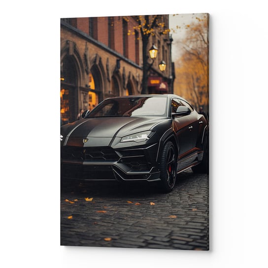 Obraz płótno na ścianę salon sypialnia LAMBORGHINI CZARNY CARS00195 30x40 Wave Print