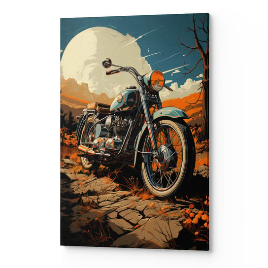 Obraz płótno na ścianę salon sypialnia MOTOCYKL  BŁĘKITNY CARS00348 30x40 Wave Print