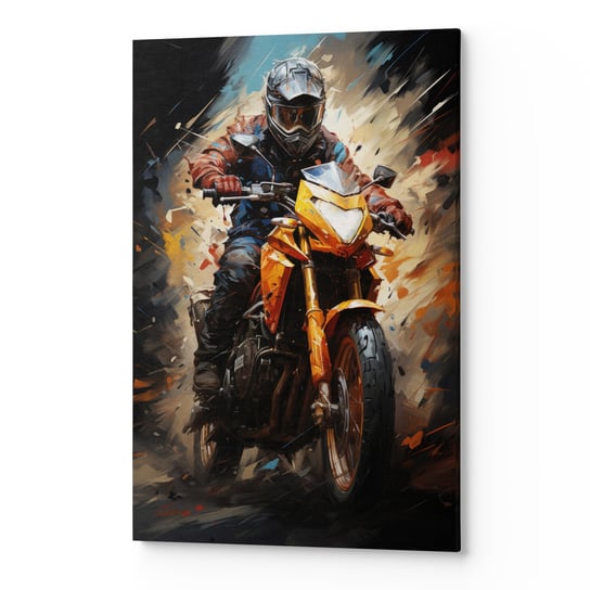 Obraz płótno na ścianę salon sypialnia MOTOCYKLISTA MOTOR CARS00336 70x100 Wave Print