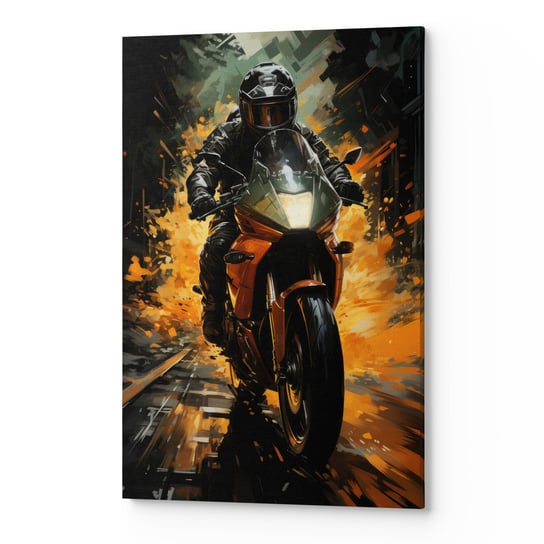 Obraz płótno na ścianę salon sypialnia MOTOCYKLISTA MOTOR CARS00436 50x70 Wave Print