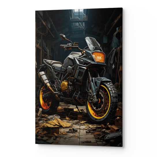 Obraz płótno na ścianę salon sypialnia MOTOR CZARNY OGIEŃ CARS00358 80x120 Wave Print