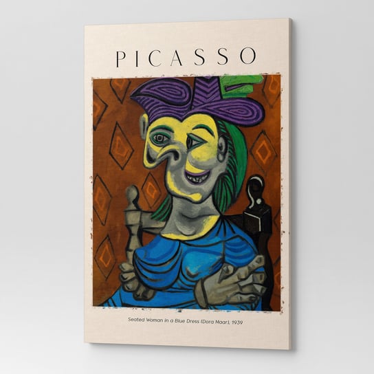 Obraz Płótno Picasso Siedzącą Kobietę W Niebieskiej Sukni Rep00066 60X90 Wave Print