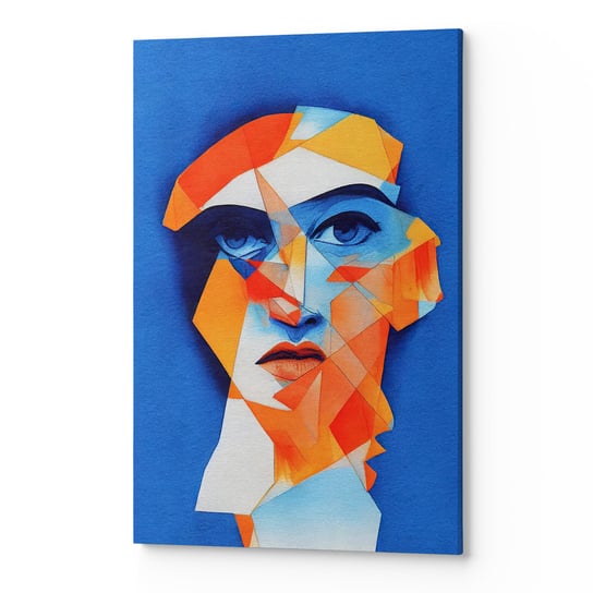 Obraz płótno salon sypialnia abstrakcja twarz niebieski ABST00063 30x40 Wave Print