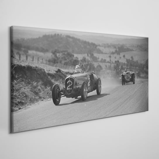 Obraz płótno Samochód wyścigi czarno-biały 100x50 Coloray