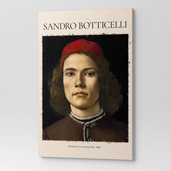 Obraz  Płótno Sandro Botticelli Portret Młodego Mężczyzny Rep00094 70X100 Wave Print