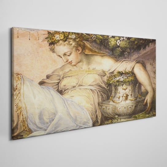 Obraz płótno Starożytność kobiety kwiaty 100x50 cm Coloray
