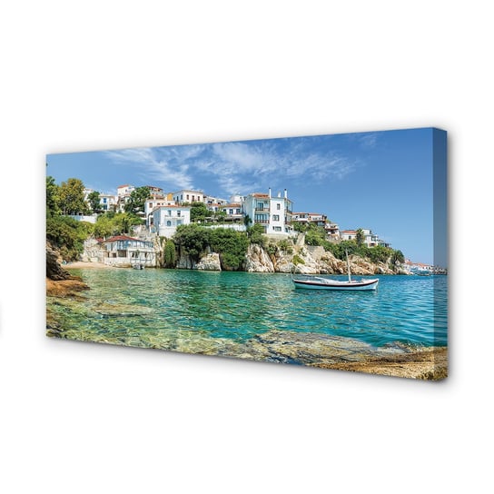 Obraz płótno TULUP Grecja Morze miasto natura, 120x60 cm Tulup