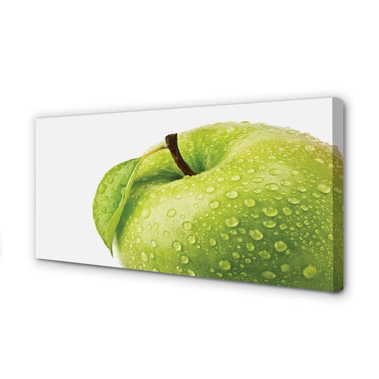 Obraz płótno TULUP Jabłko zielone krople wody, 100x50 cm cm Tulup
