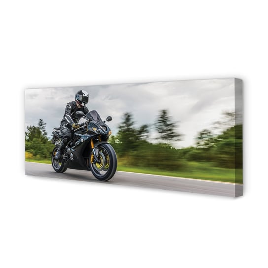 Obraz płótno TULUP Motocykl niebo chmury droga, 125x50 cm Tulup