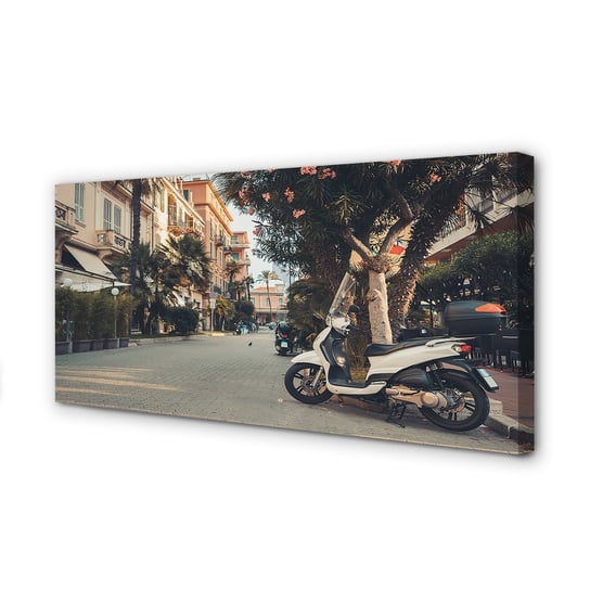 Obraz płótno TULUP Motocykle palmy miasto lato, 120x60 cm Tulup