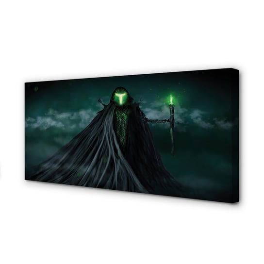 Obraz płótno TULUP Mroczne postać zielony ogień, 100x50 cm cm Tulup