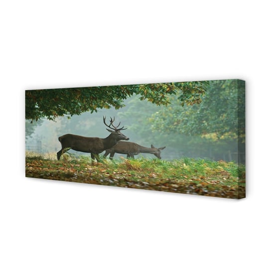 Obraz płótno TULUP na ramie Jeleń las jesień, 125x50 cm Tulup