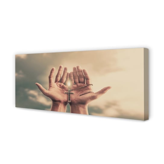 Obraz płótno TULUP na ramie Ręce niebo krzyż, 125x50 cm Tulup